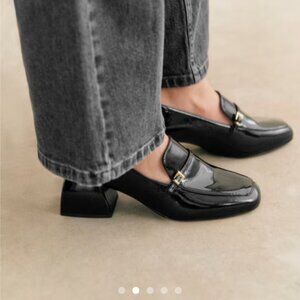 Sezane new in box victoire loafers patent black size 39 / US size 8